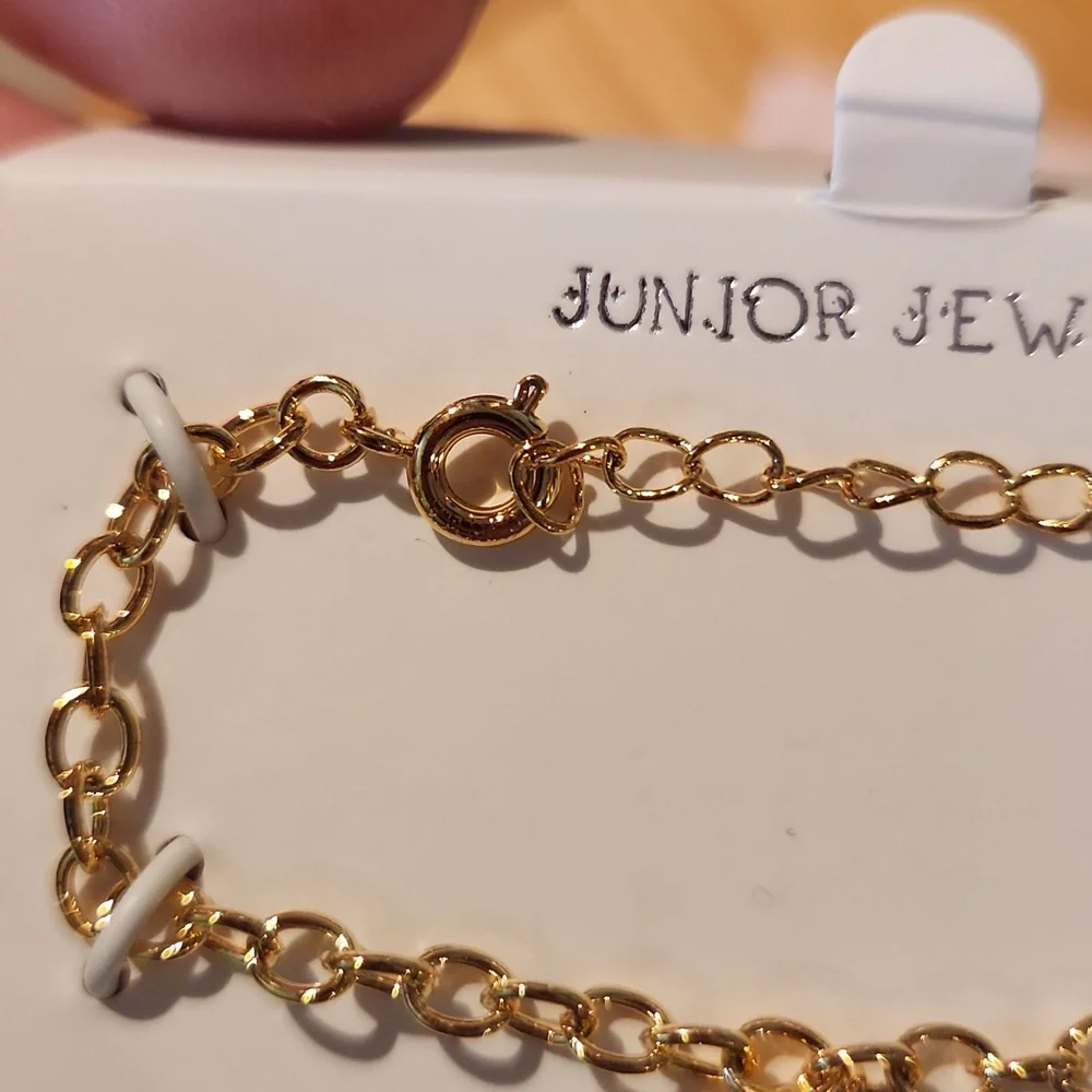 Junior Jewels Kids' Gold Tone Sterling Silver Diamond Accent Heart Bracelet